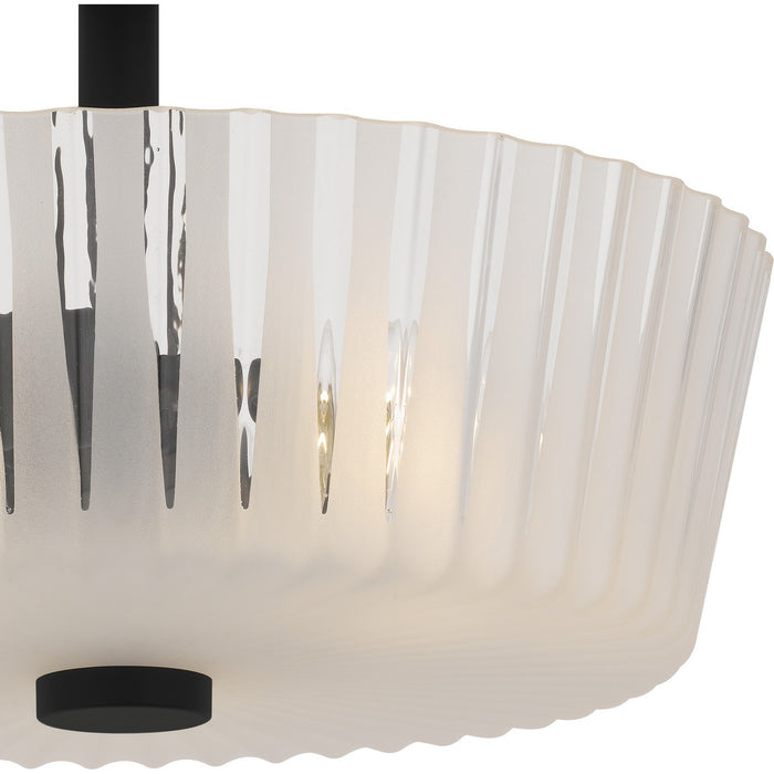 Quoizel RAY1716MBK Three Light Semi-Flush Mount, Matte Black