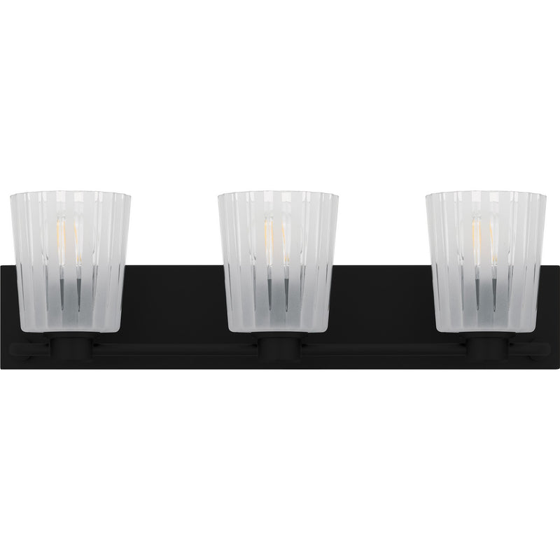 Quoizel RAY8624MBK Three Light Bath, Matte Black