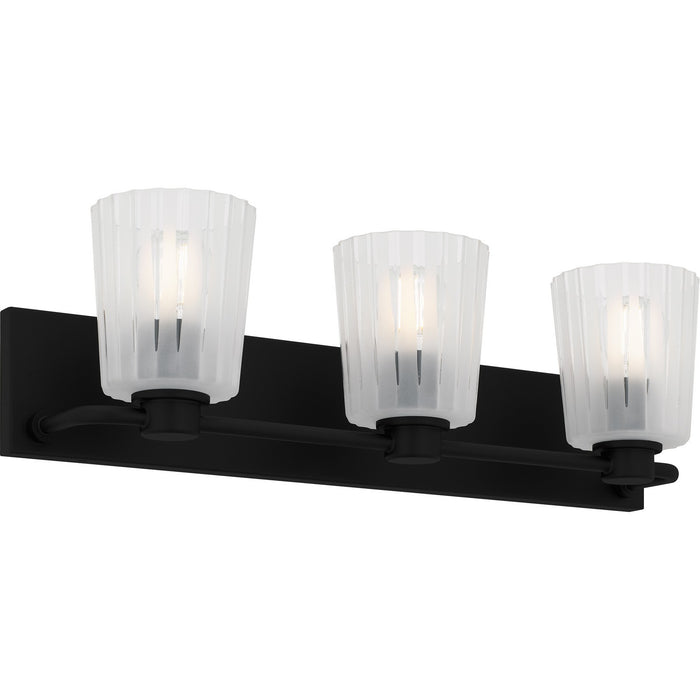 Quoizel RAY8624MBK Three Light Bath, Matte Black