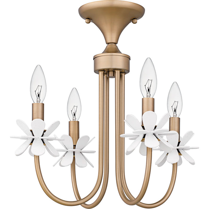 Quoizel REY1716BGD Four Light Semi-Flush Mount, Bronze Gold