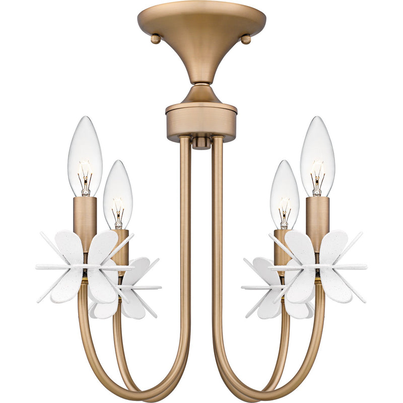 Quoizel REY1716BGD Four Light Semi-Flush Mount, Bronze Gold