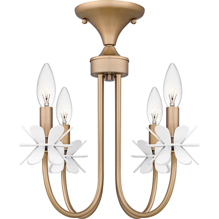 Quoizel REY1716BGD Four Light Semi-Flush Mount, Bronze Gold