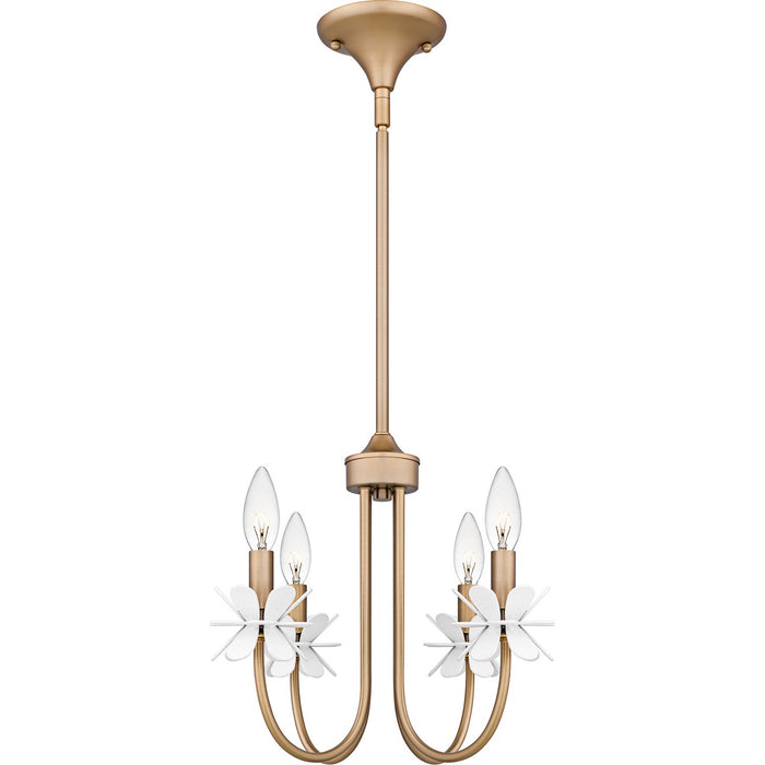 Quoizel REY5016BGD Four Light Chandelier, Bronze Gold