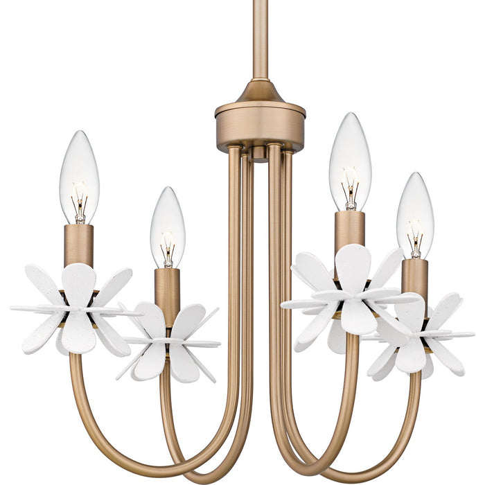 Quoizel REY5016BGD Four Light Chandelier, Bronze Gold