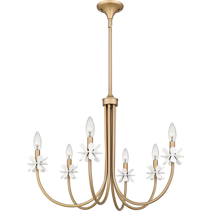 Quoizel REY5030BGD Six Light Chandelier, Bronze Gold