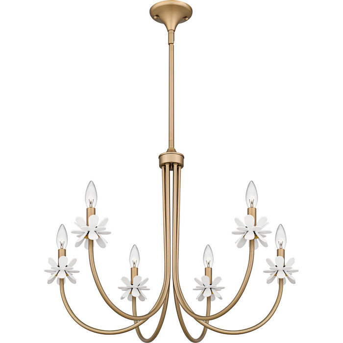 Quoizel REY5030BGD Six Light Chandelier, Bronze Gold