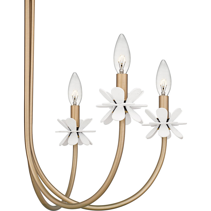 Quoizel REY5030BGD Six Light Chandelier, Bronze Gold