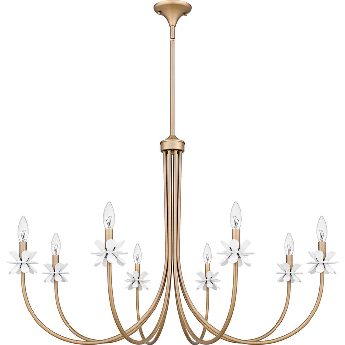 Quoizel REY5042BGD Six Light Chandelier, Bronze Gold