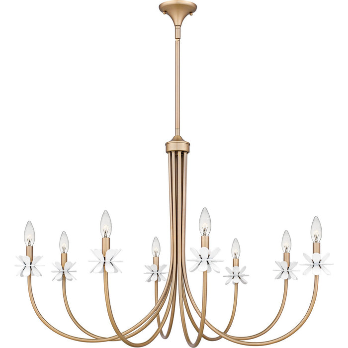 Quoizel REY5042BGD Six Light Chandelier, Bronze Gold