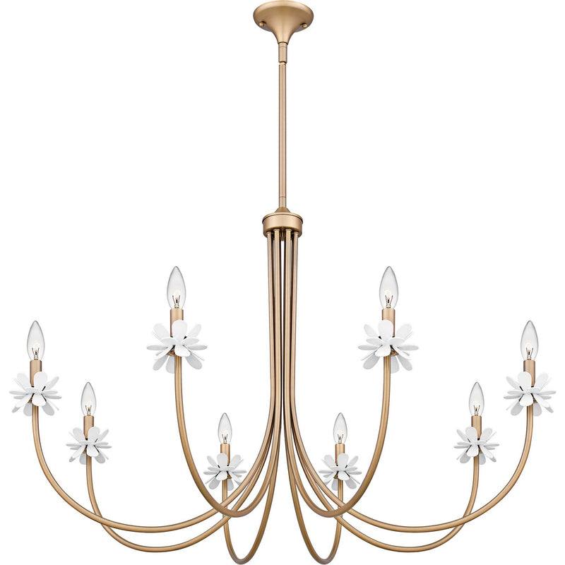 Quoizel REY5042BGD Six Light Chandelier, Bronze Gold
