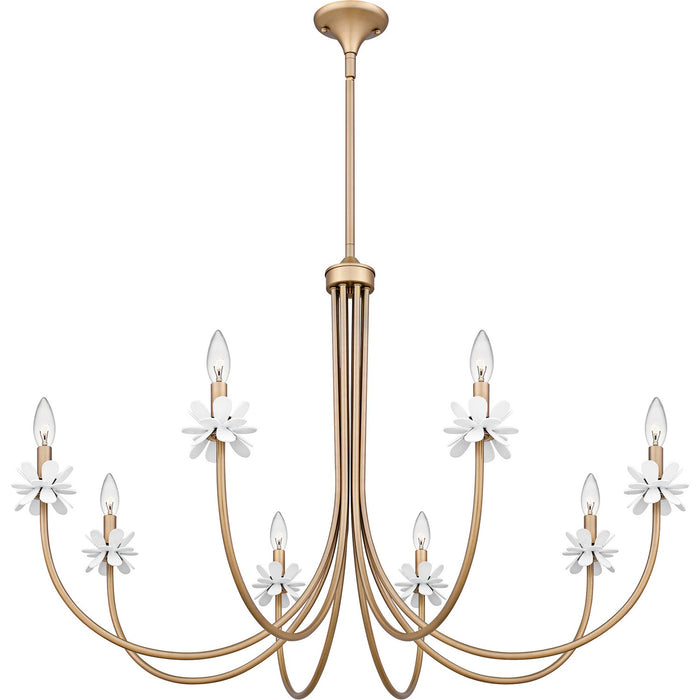 Quoizel REY5042BGD Six Light Chandelier, Bronze Gold