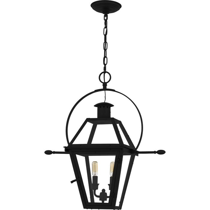 Quoizel RO1911EK Two Light Outdoor Hanging Lantern, Earth Black
