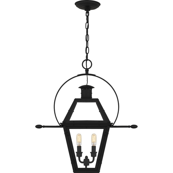Quoizel RO1911EK Two Light Outdoor Hanging Lantern, Earth Black