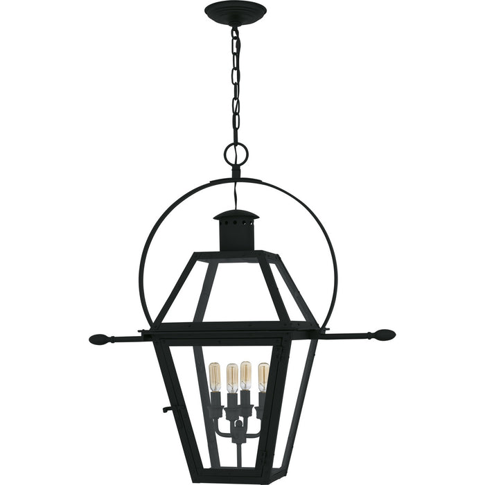 Quoizel RO1914EK Four Light Outdoor Hanging Lantern, Earth Black
