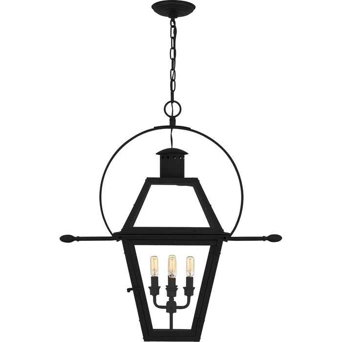 Quoizel RO1914EK Four Light Outdoor Hanging Lantern, Earth Black