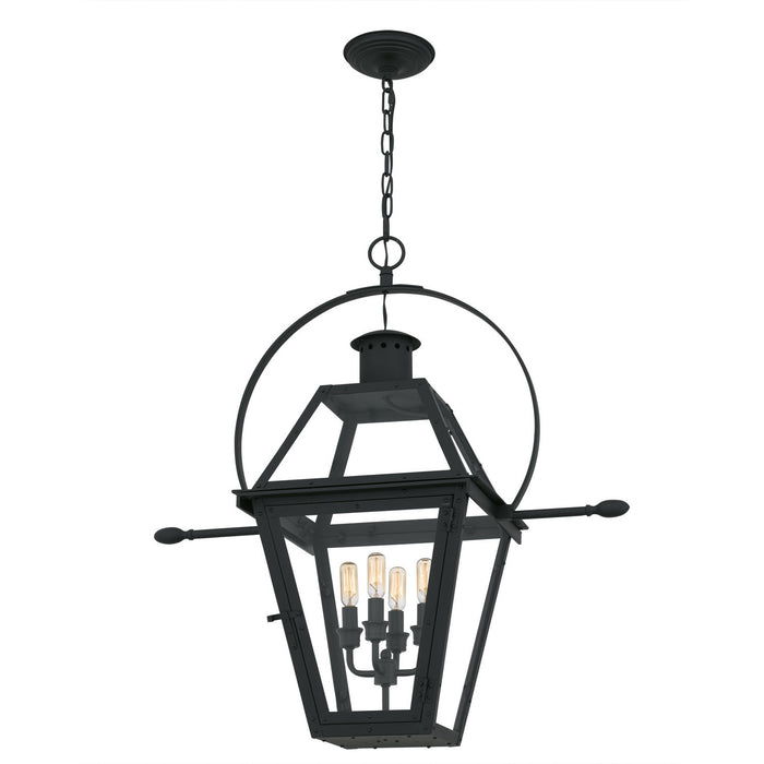 Quoizel RO1914EK Four Light Outdoor Hanging Lantern, Earth Black