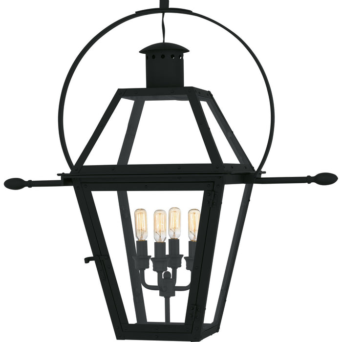 Quoizel RO1914EK Four Light Outdoor Hanging Lantern, Earth Black