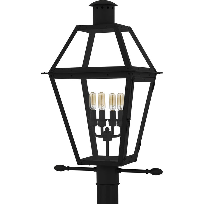 Quoizel RO9014EK Four Light Outdoor Post Lantern, Earth Black