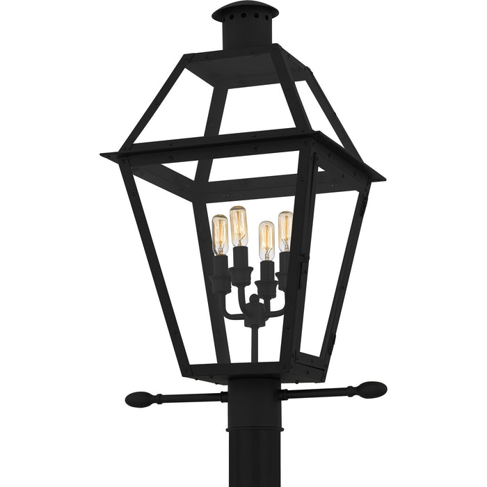Quoizel RO9014EK Four Light Outdoor Post Lantern, Earth Black