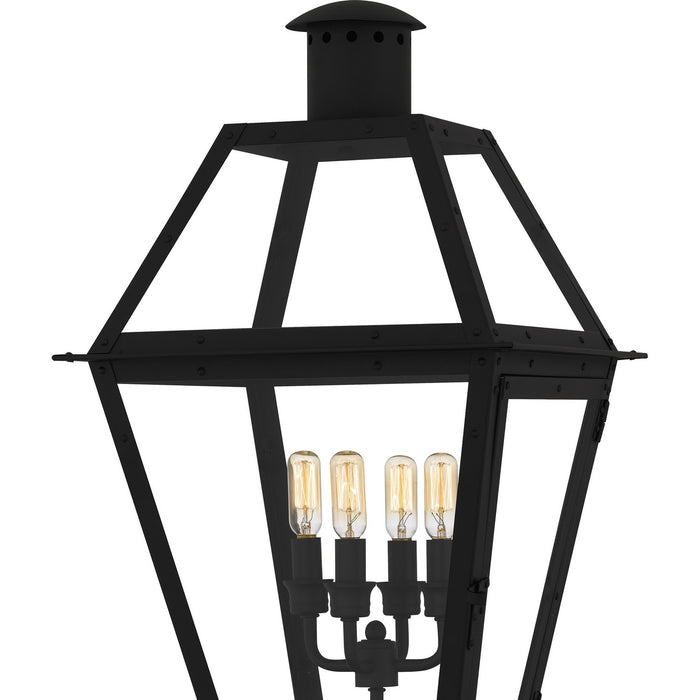 Quoizel RO9014EK Four Light Outdoor Post Lantern, Earth Black