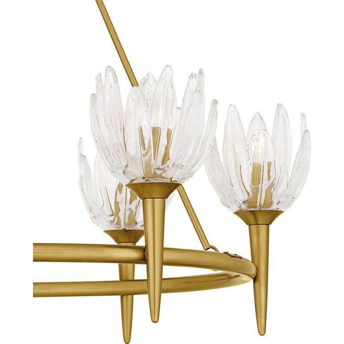 Quoizel SHA5032BRG Six Light Chandelier, Brushed Gold