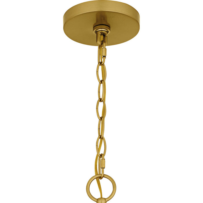 Quoizel SHA5032BRG Six Light Chandelier, Brushed Gold
