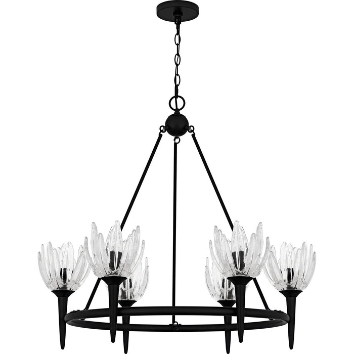 Quoizel SHA5032MBK Six Light Chandelier, Matte Black
