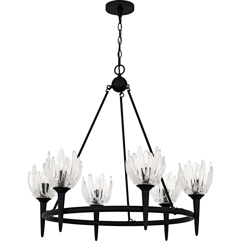 Quoizel SHA5032MBK Six Light Chandelier, Matte Black