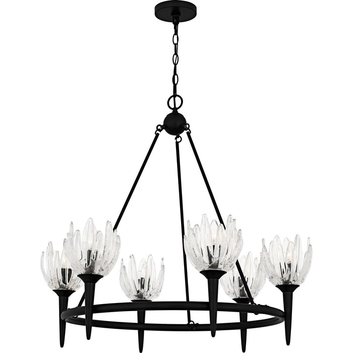 Quoizel SHA5032MBK Six Light Chandelier, Matte Black