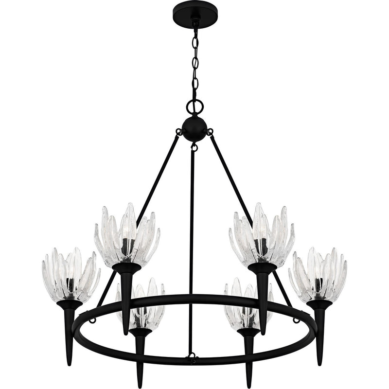 Quoizel SHA5032MBK Six Light Chandelier, Matte Black