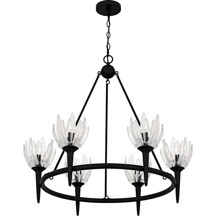 Quoizel SHA5032MBK Six Light Chandelier, Matte Black
