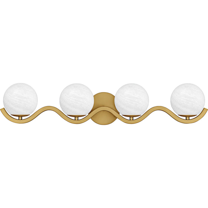 Quoizel SRI8631AB Four Light Bath, Aged Brass
