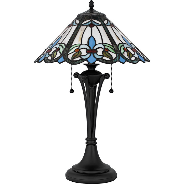 Quoizel TF6764MBK Two Light Table Lamp, Matte Black