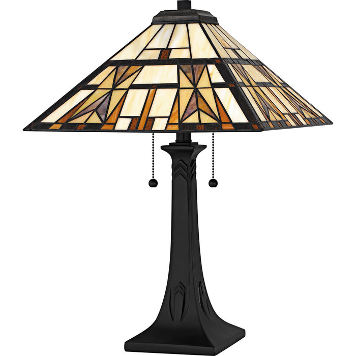 Quoizel TF6814MBK Two Light Table Lamp, Matte Black