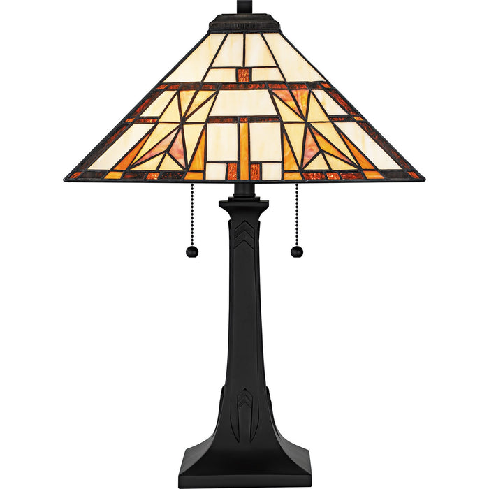 Quoizel TF6814MBK Two Light Table Lamp, Matte Black