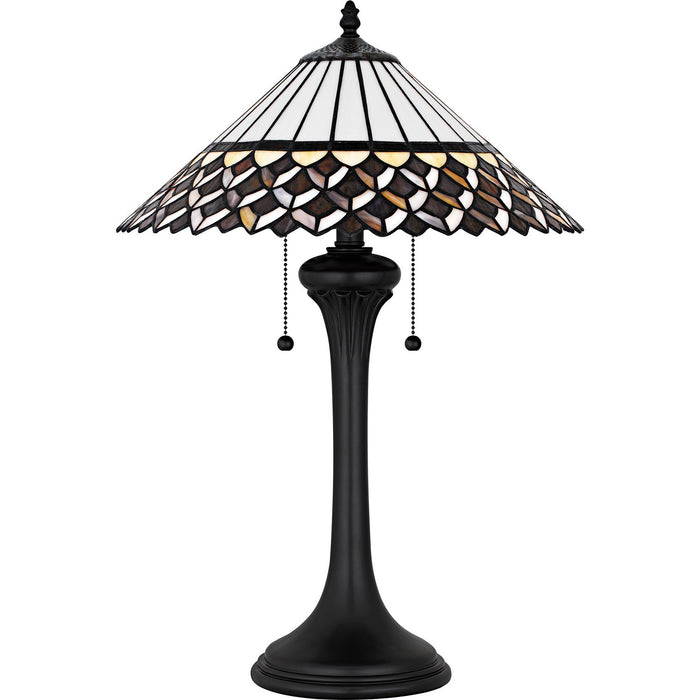 Quoizel TF6815MBK Two Light Table Lamp, Matte Black