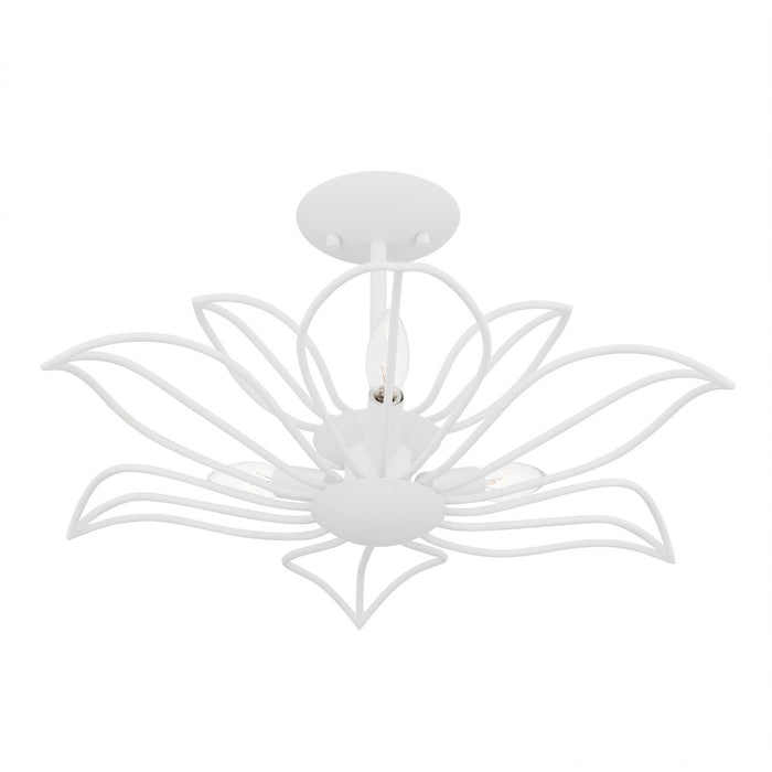 Quoizel TLH1722SW Three Light Semi-Flush Mount, Sand White