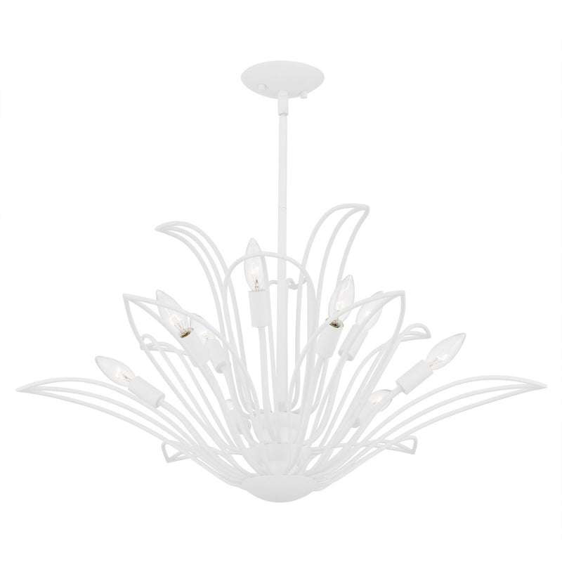 Quoizel TLH5032SW Nine Light Chandelier, Sand White