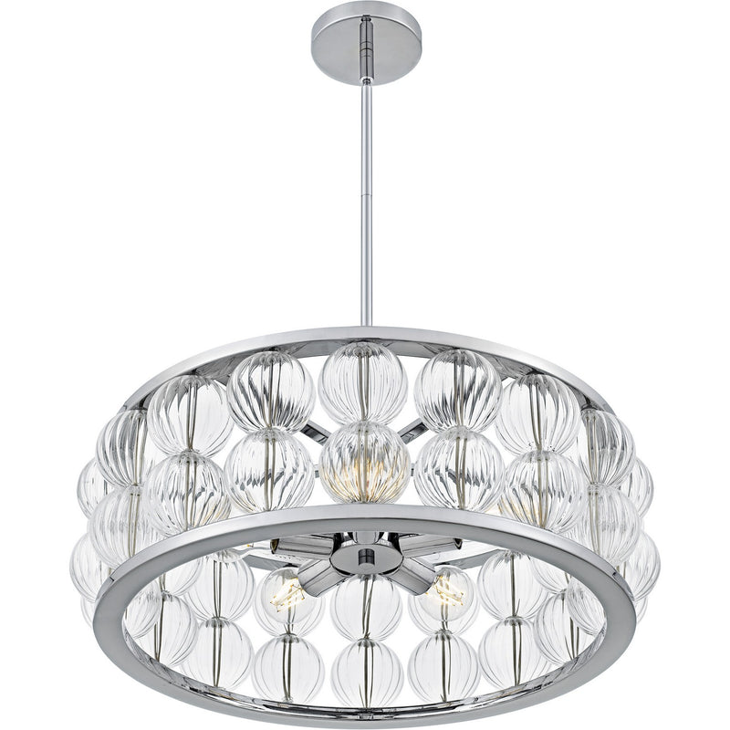 Quoizel TRK2823C Five Light Pendant, Polished Chrome