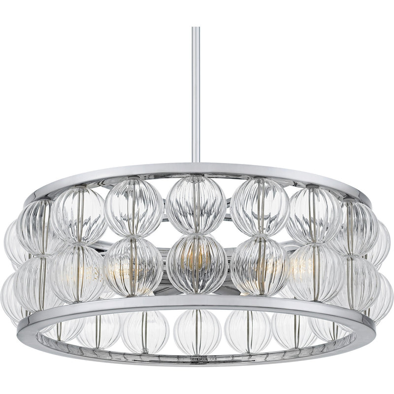 Quoizel TRK2823C Five Light Pendant, Polished Chrome