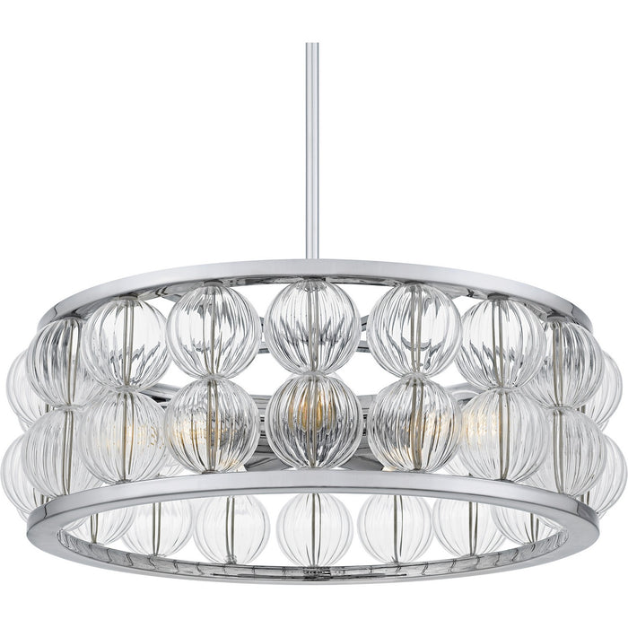 Quoizel TRK2823C Five Light Pendant, Polished Chrome