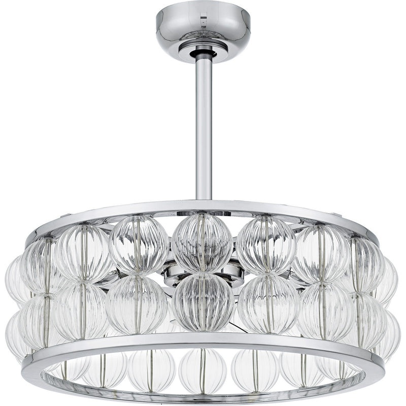 Quoizel TRK3123C Four Light Fan Light, Polished Chrome