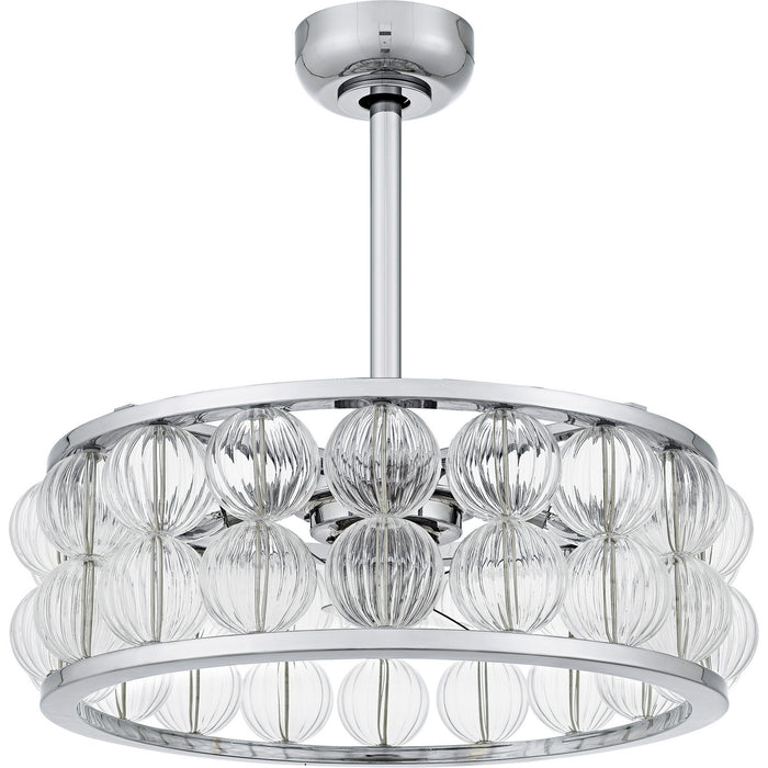 Quoizel TRK3123C Four Light Fan Light, Polished Chrome