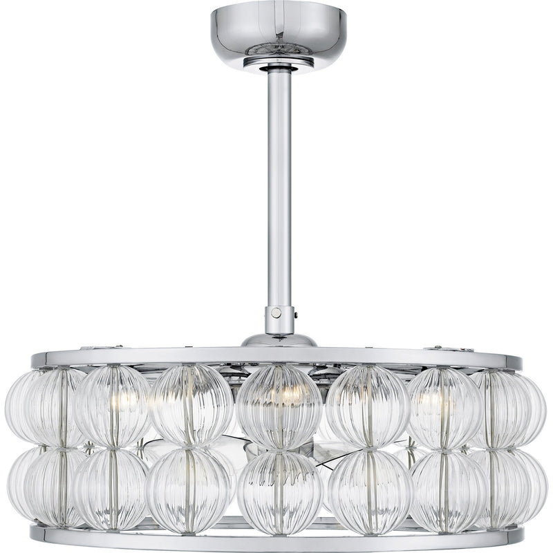 Quoizel TRK3123C Four Light Fan Light, Polished Chrome