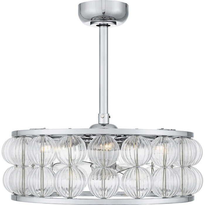 Quoizel TRK3123C Four Light Fan Light, Polished Chrome