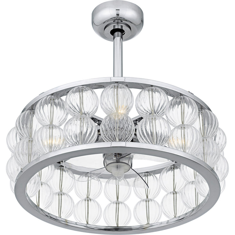 Quoizel TRK3123C Four Light Fan Light, Polished Chrome