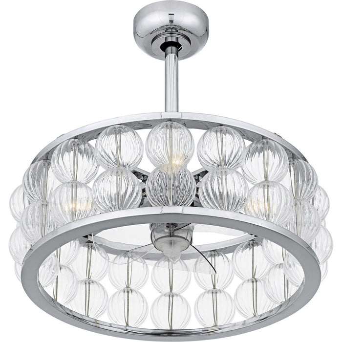 Quoizel TRK3123C Four Light Fan Light, Polished Chrome