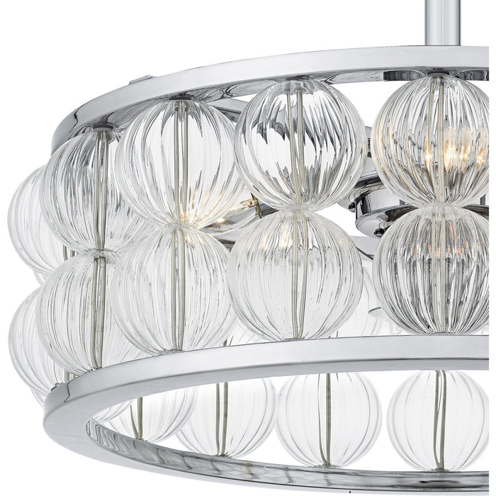 Quoizel TRK3123C Four Light Fan Light, Polished Chrome