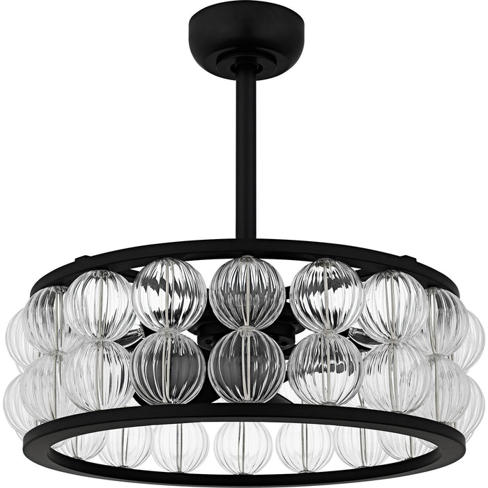 Quoizel TRK3123MBK Four Light Fan Light, Matte Black
