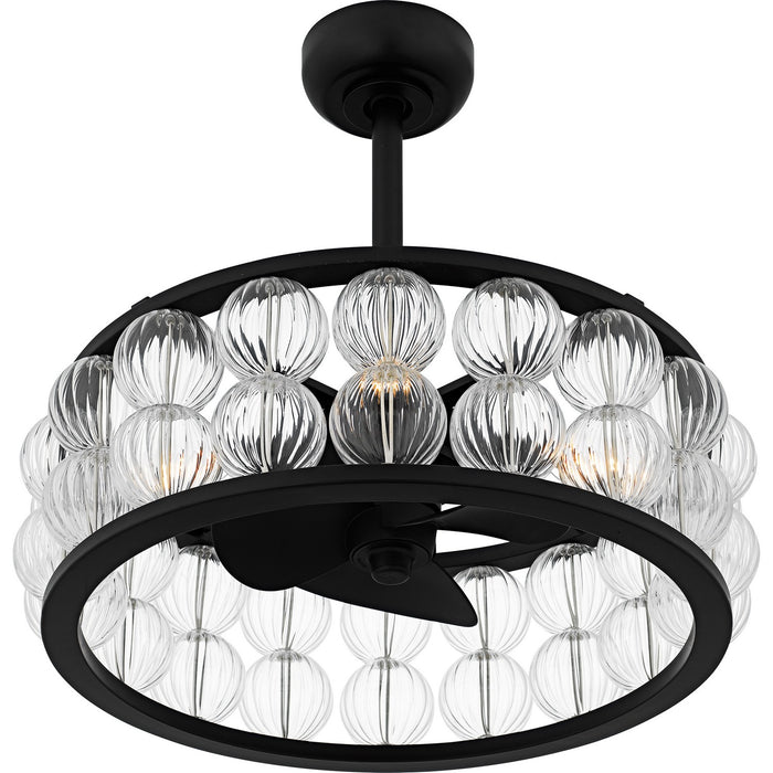 Quoizel TRK3123MBK Four Light Fan Light, Matte Black